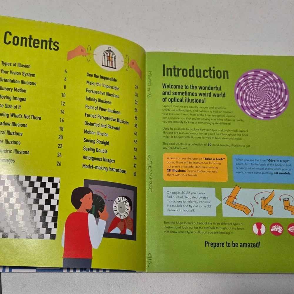Optical Illusions Clive Gifford Rob Ives 50 Hands-On Models Activity Book STEM